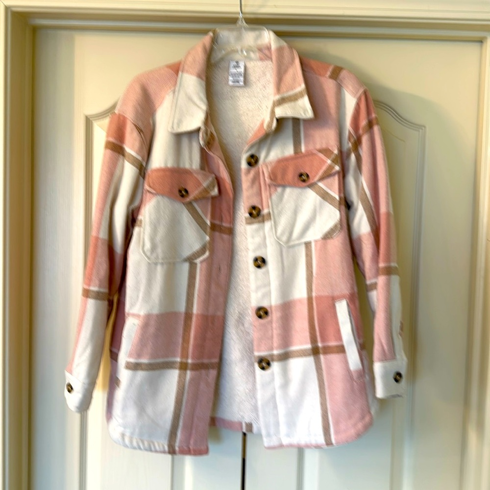 Shirt Jacket in pink plaid
